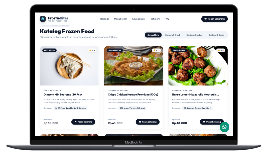 Frozen Food - Landing Page